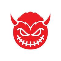 diablo linda sonrisa roja con cuerno logotipo símbolo icono vector diseño gráfico