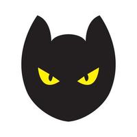 black face cat with yellow eye logo design vector graphic symbol icon sign illustration creative idea