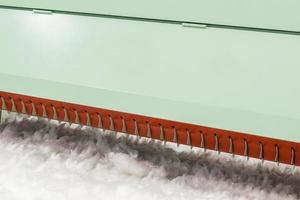 carding machine in spinning workshop. equipment and technologies at the textile factory photo