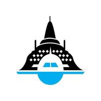 diseño de logotipo de icono de avión de viajes y turismo de Indonesia vector