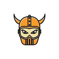 colorful helmet with horn line logo symbol icon vector graphic design illustration