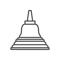 línea simple templo tradicional logotipo símbolo icono vector gráfico diseño ilustración