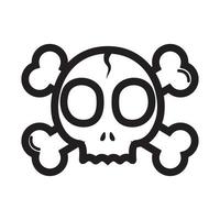 crack skull cute with cross bones logo design vector graphic symbol icon sign illustration creative idea