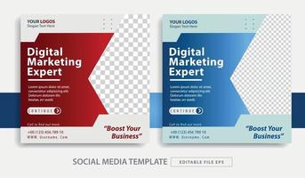 business theme social media post template vector