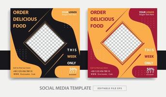 food theme social media post template vector