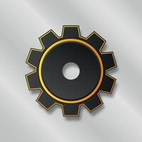 3D gear icon web settings vector