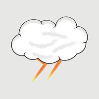 ththunder and cloud lightning cute icon vector