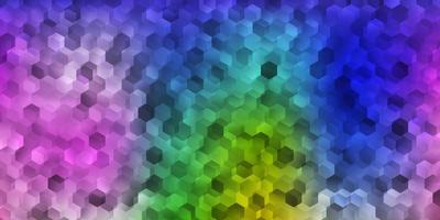 Light multicolor vector texture with colorful hexagons.