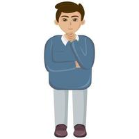 Male character in business suit creation constructor. Different views, emotions, gestures, isolated against white background. Build design. Cartoon flat-style infographic illustration. vector