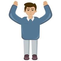 Male character in business suit creation constructor. Different views, emotions, gestures, isolated against white background. Build design. Cartoon flat-style infographic illustration. vector