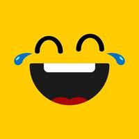 Smile icon. Face Smiling logo on yellow background. vector