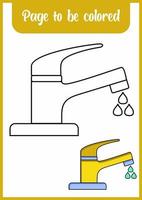 cute faucet to be colored vector