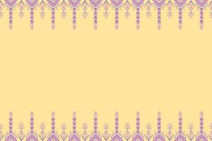 rosa y morado sobre amarillo. patrón geométrico étnico oriental diseño tradicional para fondo, alfombra, papel pintado, ropa, envoltura, batik, tela, estilo de bordado de ilustración vectorial vector