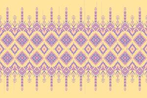 Pind and Purple on Yellow. Geometric ethnic oriental pattern traditional Design for background,carpet,wallpaper,clothing,wrapping,Batik,fabric,Vector illustration embroidery style vector