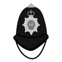 traditional british bobby police helmet isolated on white background
