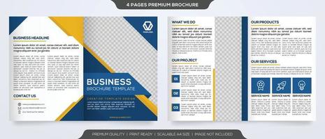 business brochure template with minimalist and simple infographic timeline use for business report and company profile vector