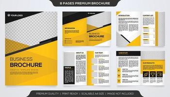 minimalist bifold business proposal template with modern concept and abstract style use for business profile and catalog vector