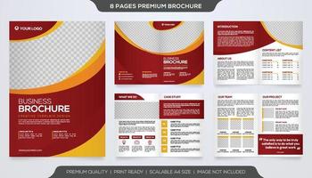 plantilla de propuesta de negocio bifold minimalista con concepto moderno y uso de estilo abstracto para perfil de negocio y catálogo vector