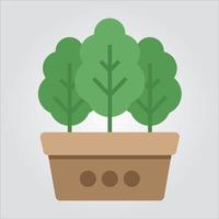 Isolated Color Plants in Pot Scalable Vector Graphics