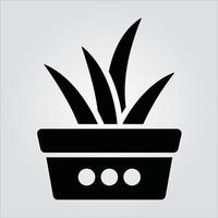 Isolated Glyph Plants in Pot Icons Scalable Vector Graphic