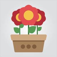 Isolated Color Plants in Pot Scalable Vector Graphics