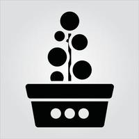 Isolated Glyph Plants in Pot Icons Scalable Vector Graphic