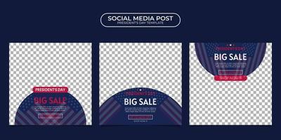 President Day social media post template design. It is suitable for poster, banner, greeting card, etc. vector