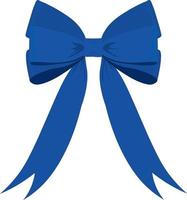 Blue bowknot with long ribbons vector illustration