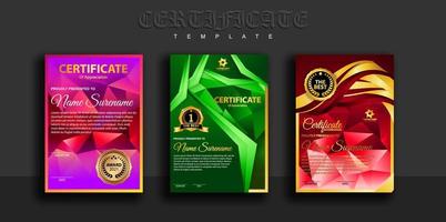 Modern certificate template in gradation and gold colors, luxury and modern style and award style vector image. Suitable for appreciation