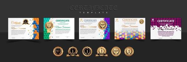 Modern certificate template in gradation and gold colors, luxury and modern style and award style vector image. Suitable for appreciation