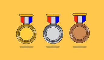 vector of a medal on a yellow background