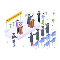 A well-designed isometric illustration of a classroom. vector