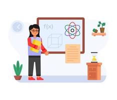 un icono de la clase de ciencias en un diseño plano moderno vector