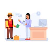 Travel agent flat illustration is up for premium use vector