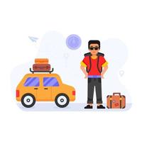 Passengers flat illustration with high quality graphics vector