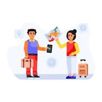 Passengers flat illustration with high quality graphics vector