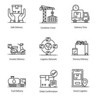 Cargo Services Flat Icons Pack vector