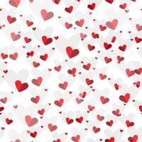 Seamless pattern red grey hearts on white background vector