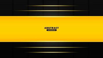Luxury Gray and Yellow Background Template. Dark Abstract Background with Yellow Line vector illustration
