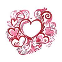 Beautiful decorative floral heart shape valentines day card background vector