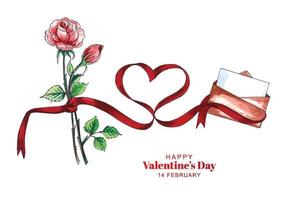 Beautiful valentines day card celebration background vector