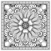 Circular pattern in form of mandala for Henna, Mehndi, tattoo, decoration. Decorative ornament in ethnic oriental style. Coloring book page. vector