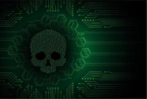 cyber hacker attack background, skull vector