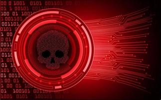 cyber hacker attack background, skull vector