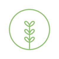 círculo línea verde planta hoja simple jardinería logotipo símbolo icono vector gráfico diseño ilustración