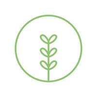 circle line green plant leaf simple gardening logo symbol icon vector graphic design illustration