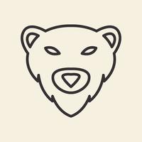 línea hipster cara oso grizzly diseño de logotipo vector gráfico símbolo icono signo ilustración idea creativa