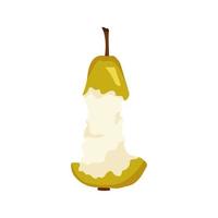 Yellow pear stub icon. Healthy fruits. Sweet food for diet. Vector flat illustration