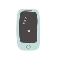 Cell phone with a love message on a screen vector illustration