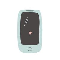 Cell phone with a love message on a screen vector illustration